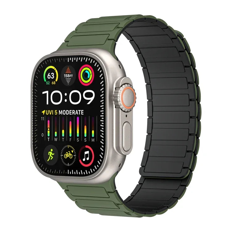 磁性環矽膠錶帶，適用於 Apple Watch Series 9 45mm，適用於 Apple Watch Series 9 41mm，適用於 Apple Watch Ultra 49mm