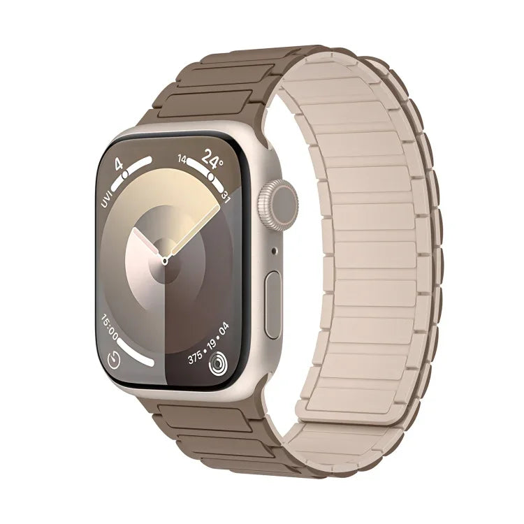 磁性環矽膠錶帶，適用於 Apple Watch SE 2022 44mm，適用於 Apple Watch Series 7 41mm，適用於 Apple Watch Series 7 45mm