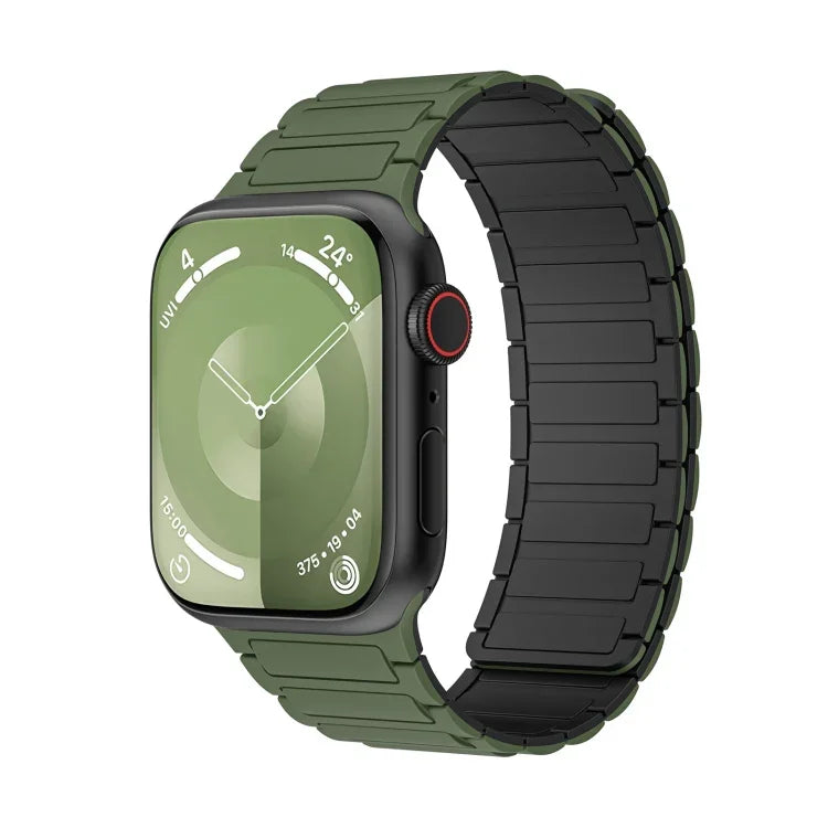磁性環矽膠錶帶，適用於 Apple Watch SE 2022 44mm，適用於 Apple Watch Series 7 41mm，適用於 Apple Watch Series 7 45mm