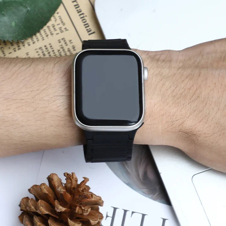 磁性環矽膠錶帶，適用於 Apple Watch Series 6 44mm，適用於 Apple Watch Series 5 44mm，適用於 Apple Watch Series 5 40mm
