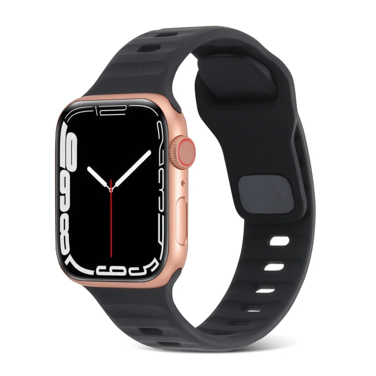 方扣條紋矽膠錶帶，適用於 Apple Watch Ultra 2 49mm，適用於 Apple Watch Series 9 45mm