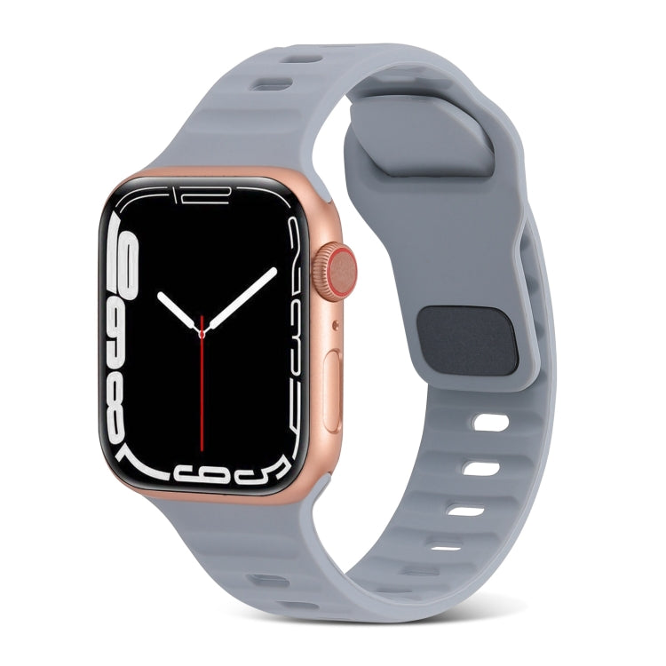 方扣條紋矽膠錶帶，適用於 Apple Watch Ultra 2 49mm，適用於 Apple Watch Series 9 45mm