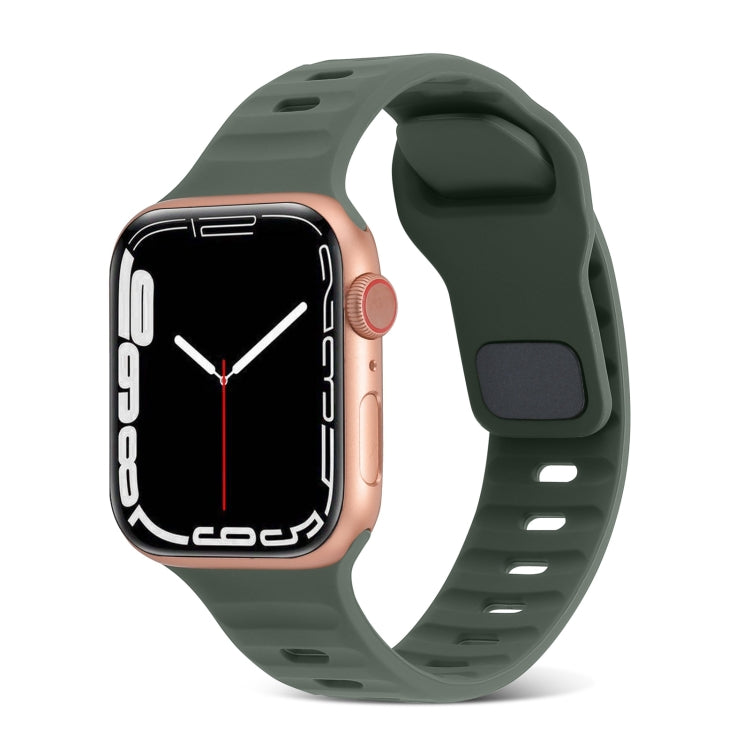 方扣條紋矽膠錶帶，適用於 Apple Watch SE 2023 44mm，適用於 Apple Watch SE 2023 40mm