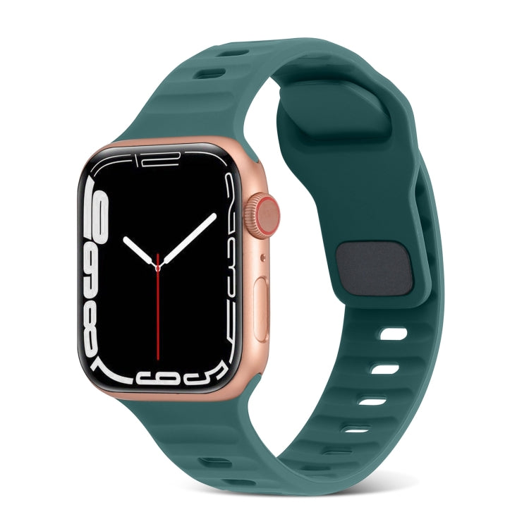 方扣條紋矽膠錶帶，適用於 Apple Watch SE 2023 44mm，適用於 Apple Watch SE 2023 40mm