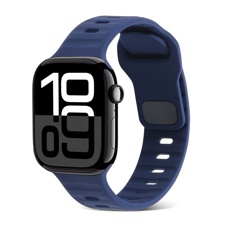 方扣條紋矽膠錶帶，適用於 Apple Watch Series 10 46mm，適用於 Apple Watch Series 10 42mm