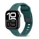 方扣條紋矽膠錶帶，適用於 Apple Watch Series 10 46mm，適用於 Apple Watch Series 10 42mm