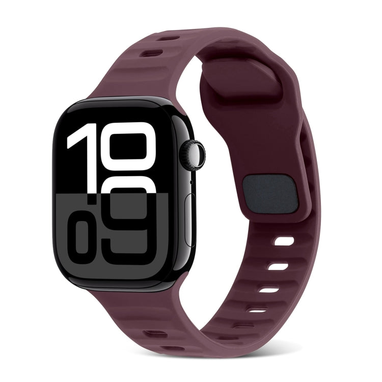 方扣條紋矽膠錶帶，適用於 Apple Watch Series 10 46mm，適用於 Apple Watch Series 10 42mm