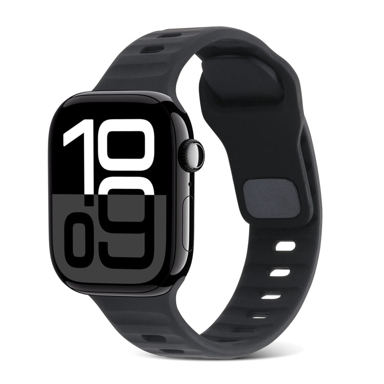 方扣條紋矽膠錶帶，適用於 Apple Watch Series 10 46mm，適用於 Apple Watch Series 10 42mm