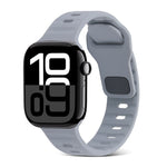 方扣條紋矽膠錶帶，適用於 Apple Watch Series 10 46mm，適用於 Apple Watch Series 10 42mm