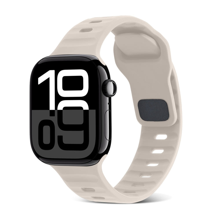 方扣條紋矽膠錶帶，適用於 Apple Watch Series 10 46mm，適用於 Apple Watch Series 10 42mm