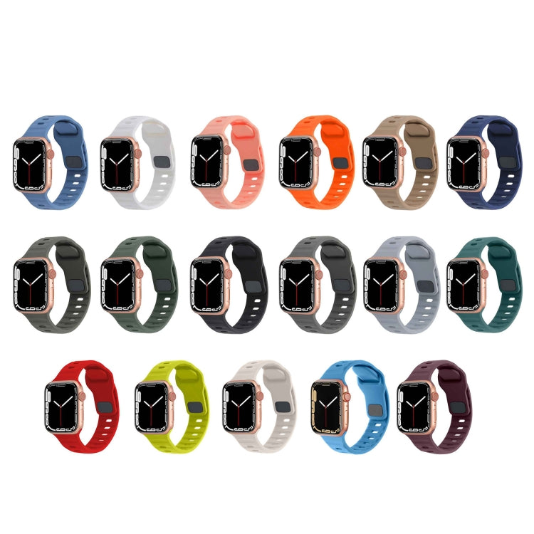 方扣條紋矽膠錶帶，適用於 Apple Watch Ultra 2 49mm，適用於 Apple Watch Series 9 45mm
