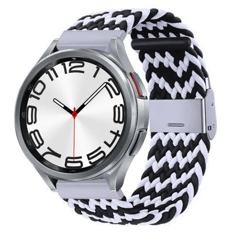 尼龍編織金屬扣錶帶，適用於 Samsung Galaxy Watch 6 / 6 Classic