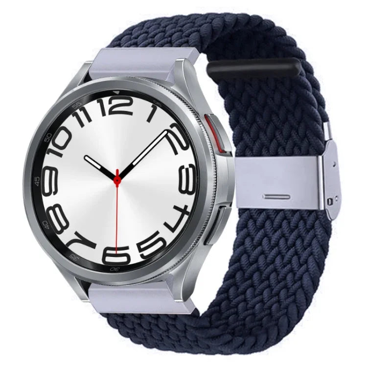 尼龍編織金屬扣錶帶，適用於 Samsung Galaxy Watch 6 / 6 Classic