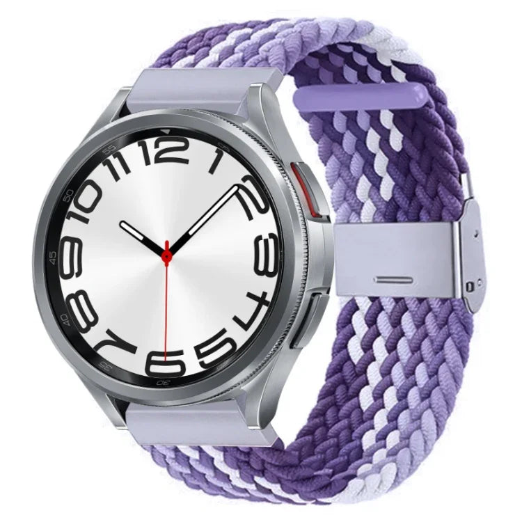 尼龍編織金屬扣錶帶，適用於 Samsung Galaxy Watch 6 / 6 Classic