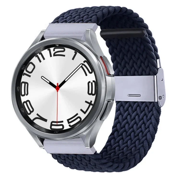尼龍編織金屬扣錶帶，適用於 Samsung Galaxy Watch 6 / 6 Classic