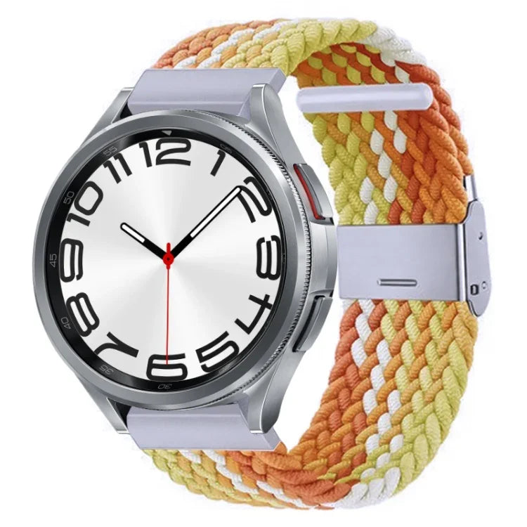 尼龍編織金屬扣錶帶，適用於 Samsung Galaxy Watch 6 / 6 Classic