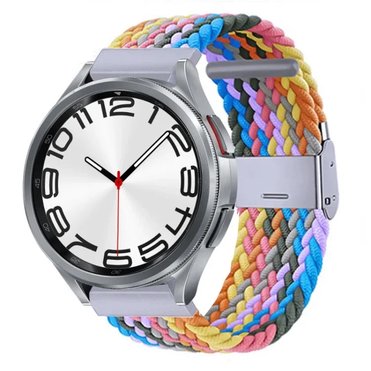 尼龍編織金屬扣錶帶，適用於 Samsung Galaxy Watch 6 / 6 Classic