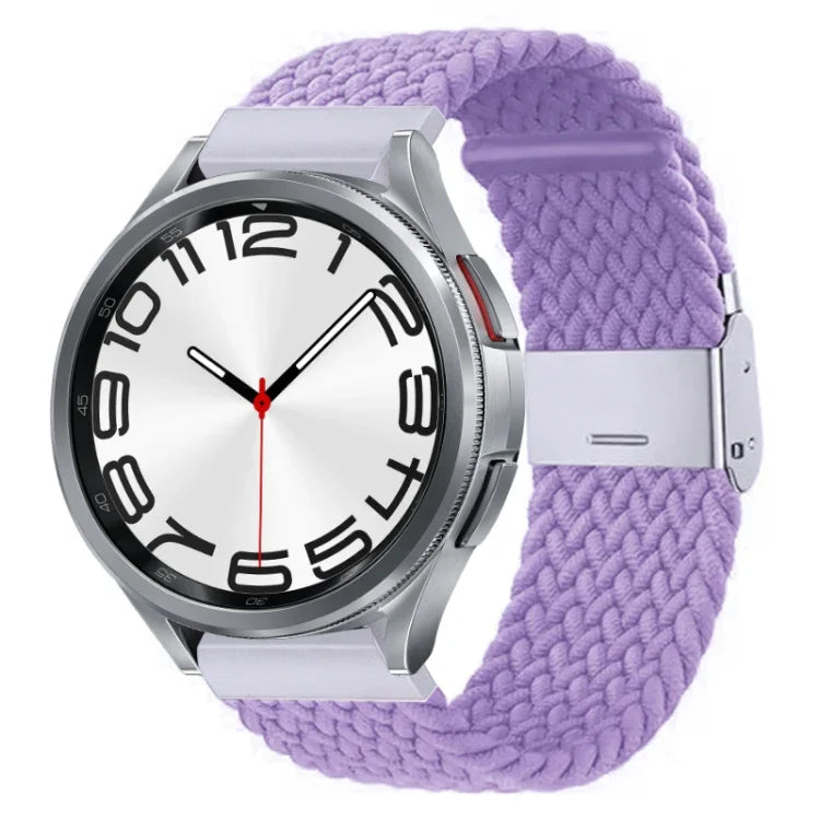 尼龍編織金屬扣錶帶，適用於 Samsung Galaxy Watch 6 / 6 Classic