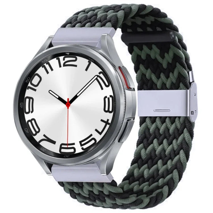 尼龍編織金屬扣錶帶，適用於 Samsung Galaxy Watch 6 / 6 Classic