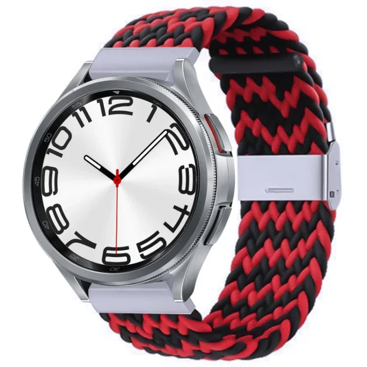 尼龍編織金屬扣錶帶，適用於 Samsung Galaxy Watch 6 / 6 Classic