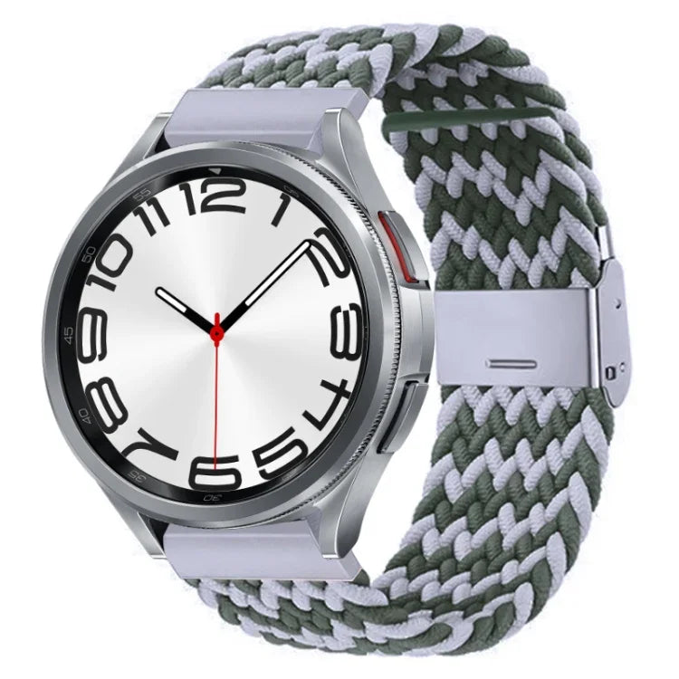 尼龍編織金屬扣錶帶，適用於 Samsung Galaxy Watch 6 / 6 Classic