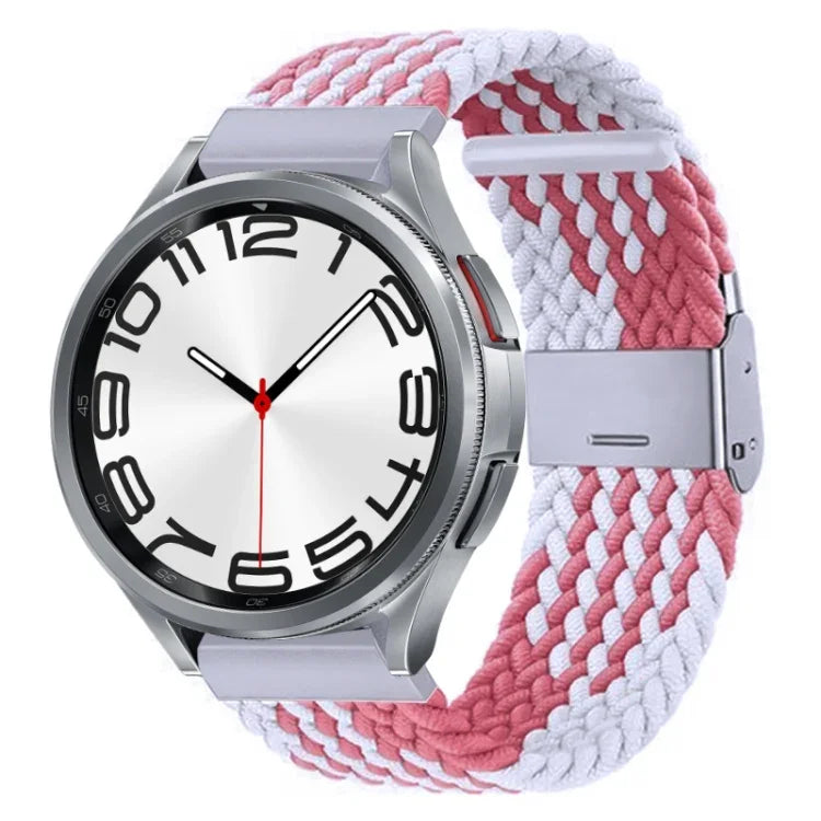 尼龍編織金屬扣錶帶，適用於 Samsung Galaxy Watch 6 / 6 Classic