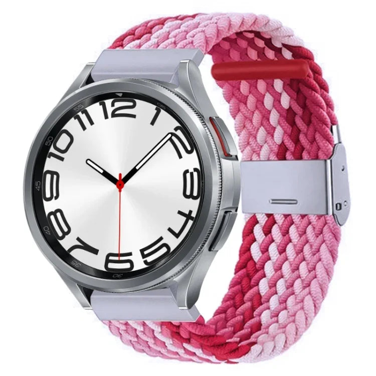 尼龍編織金屬扣錶帶，適用於 Samsung Galaxy Watch 6 / 6 Classic