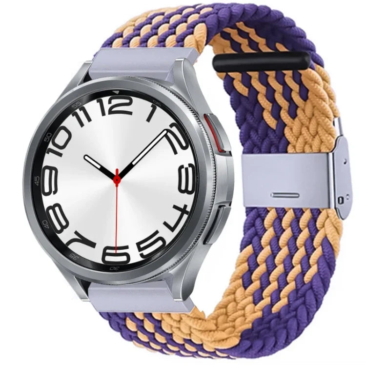 尼龍編織金屬扣錶帶，適用於 Samsung Galaxy Watch 6 / 6 Classic