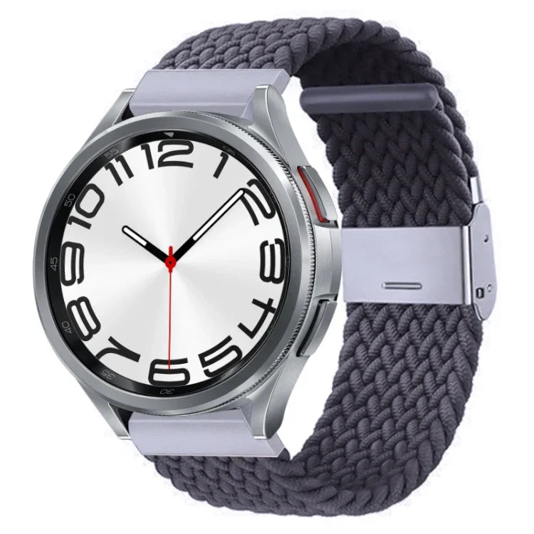 尼龍編織金屬扣錶帶，適用於 Samsung Galaxy Watch 6 / 6 Classic