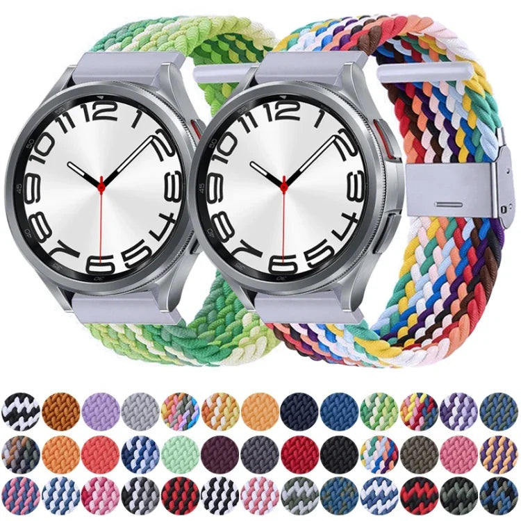 尼龍編織金屬扣錶帶，適用於 Samsung Galaxy Watch 6 / 6 Classic