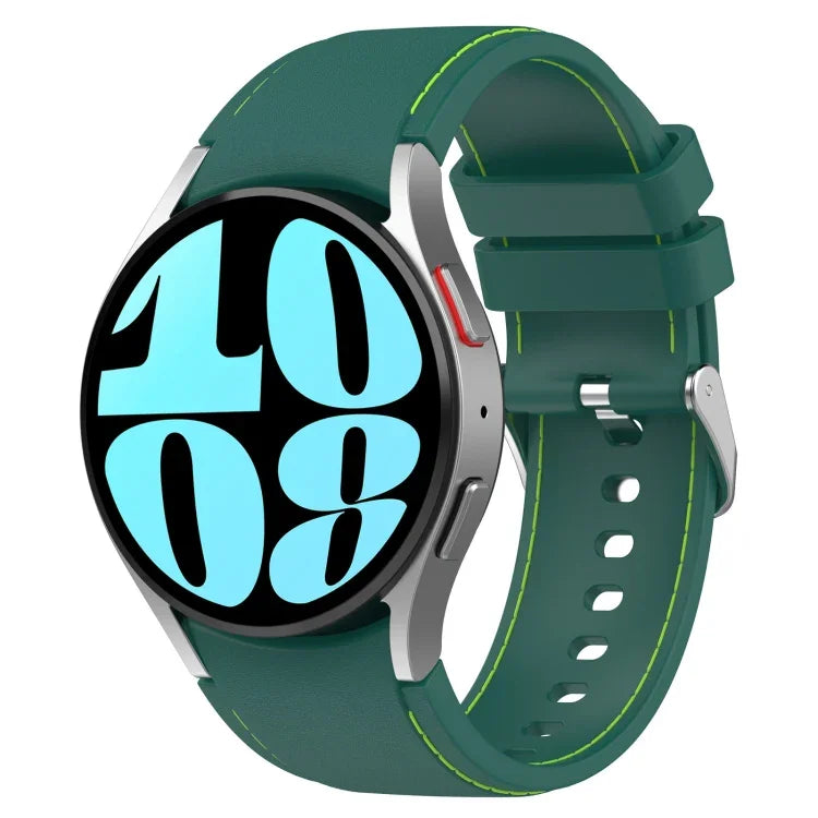 皮革矽膠錶帶，適用於 Samsung Galaxy Watch 6 / 6 Classic