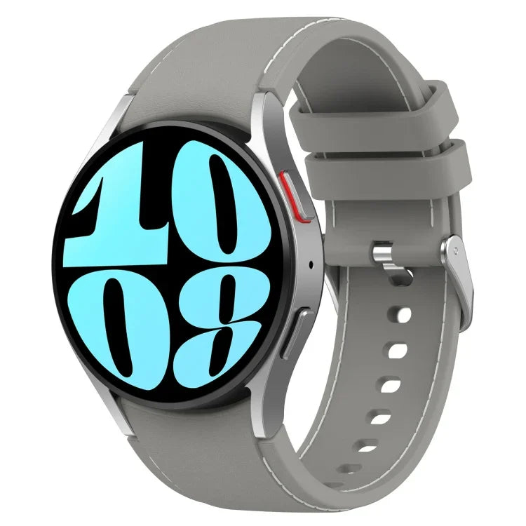 皮革矽膠錶帶，適用於 Samsung Galaxy Watch 6 / 6 Classic