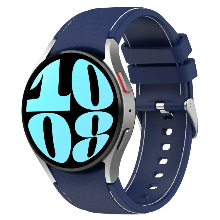 皮革矽膠錶帶，適用於 Samsung Galaxy Watch 6 / 6 Classic
