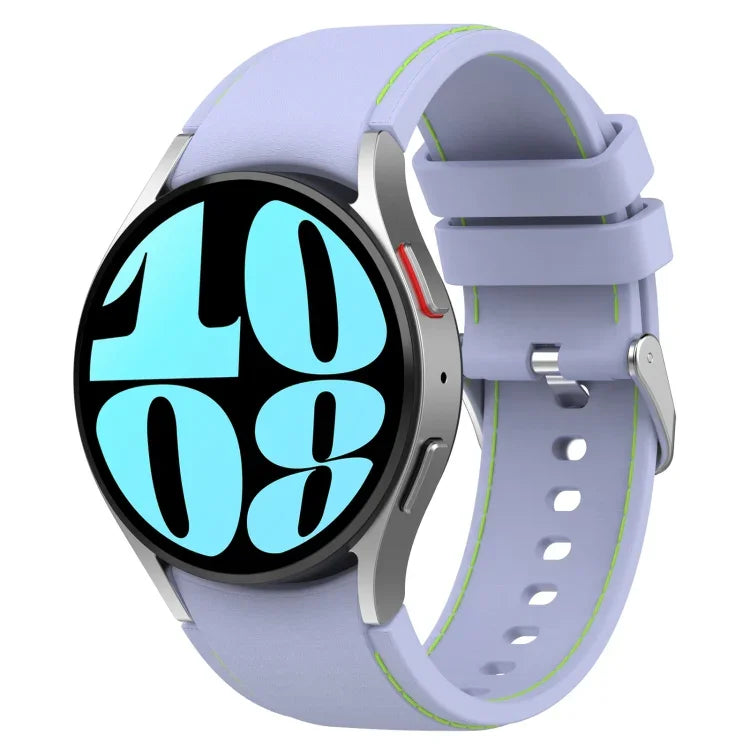 皮革矽膠錶帶，適用於 Samsung Galaxy Watch 6 / 6 Classic