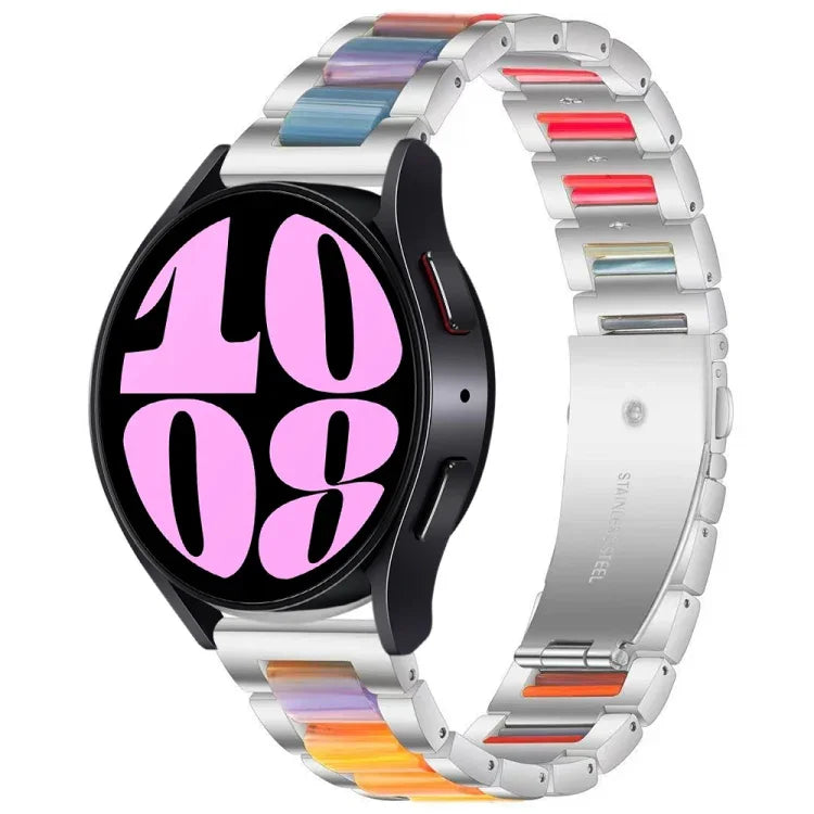 三珠樹脂金屬錶帶，適用於 Samsung Galaxy Watch 6 / 6 Classic