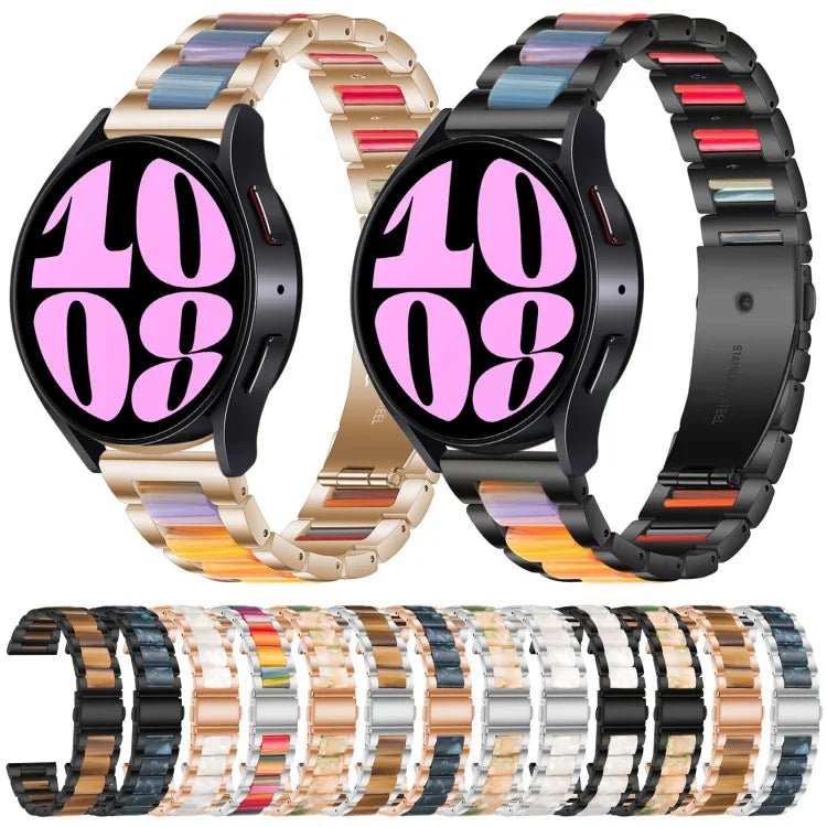 三珠樹脂金屬錶帶，適用於 Samsung Galaxy Watch 6 / 6 Classic