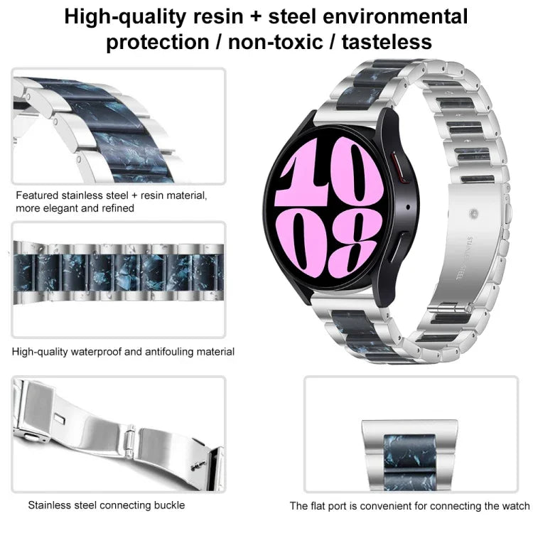 三珠樹脂金屬錶帶，適用於 Samsung Galaxy Watch 6 / 6 Classic