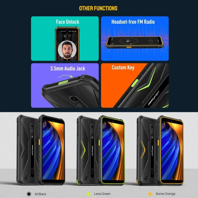 Ulefone Armor X12 Pro，IP68/IP69K 堅固型手機，5.45 吋 Android 15 MediaTek Helio G36 八核心，網絡：4G，NFC，4GB+64GB