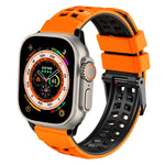 斜紋雙排扣矽膠錶帶，適用於Apple Watch Ultra 49mm、Apple Watch SE 2023 44mm、Apple Watch SE 2023 40mm、Apple Watch Ultra 2 49mm、Apple Watch Series 9 45mm