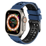 斜紋雙排扣矽膠錶帶，適用於Apple Watch Ultra 49mm、Apple Watch SE 2023 44mm、Apple Watch SE 2023 40mm、Apple Watch Ultra 2 49mm、Apple Watch Series 9 45mm