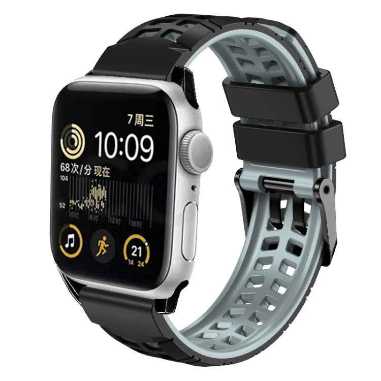斜紋雙排扣矽膠錶帶，適用於Apple Watch SE 40mm、Apple Watch SE 44mm、Apple Watch Series 7 41mm、Apple Watch Series 7 45mm、Apple Watch Series 6 40mm