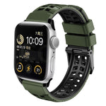 斜紋雙排扣矽膠錶帶，適用於Apple Watch SE 40mm、Apple Watch SE 44mm、Apple Watch Series 7 41mm、Apple Watch Series 7 45mm、Apple Watch Series 6 40mm