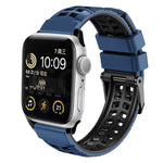 斜紋雙排扣矽膠錶帶，適用於Apple Watch SE 40mm、Apple Watch SE 44mm、Apple Watch Series 7 41mm、Apple Watch Series 7 45mm、Apple Watch Series 6 40mm