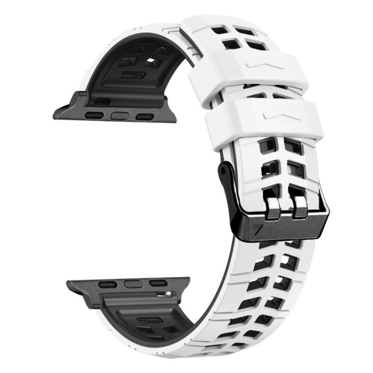 斜紋雙排扣矽膠錶帶，適用於Apple Watch SE 40mm、Apple Watch SE 44mm、Apple Watch Series 7 41mm、Apple Watch Series 7 45mm、Apple Watch Series 6 40mm