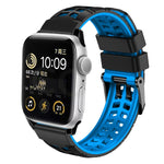 斜紋雙排扣矽膠錶帶，適用於Apple Watch SE 40mm、Apple Watch SE 44mm、Apple Watch Series 7 41mm、Apple Watch Series 7 45mm、Apple Watch Series 6 40mm