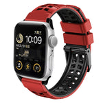 斜紋雙排扣矽膠錶帶，適用於Apple Watch SE 40mm、Apple Watch SE 44mm、Apple Watch Series 7 41mm、Apple Watch Series 7 45mm、Apple Watch Series 6 40mm
