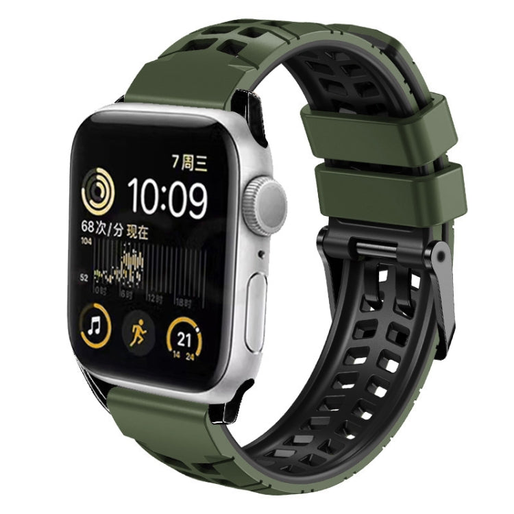 斜紋雙排扣矽膠錶帶，適用於Apple Watch SE 40mm、Apple Watch SE 44mm、Apple Watch Series 7 41mm、Apple Watch Series 7 45mm、Apple Watch Series 6 40mm