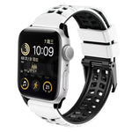 斜紋雙排扣矽膠錶帶，適用於Apple Watch SE 40mm、Apple Watch SE 44mm、Apple Watch Series 7 41mm、Apple Watch Series 7 45mm、Apple Watch Series 6 40mm
