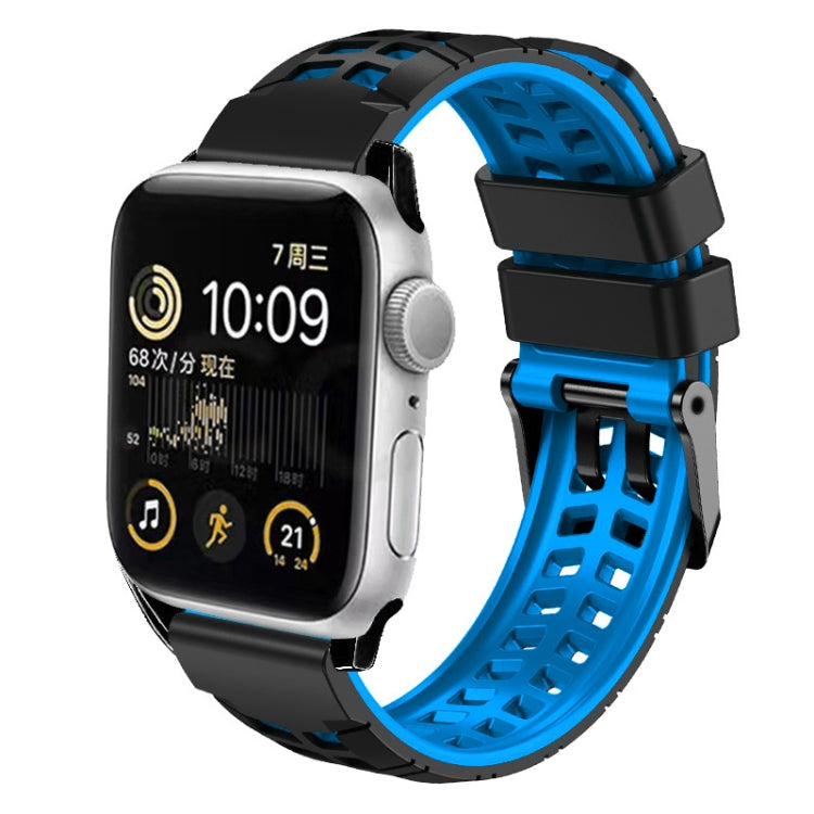 斜紋雙排扣矽膠錶帶，適用於Apple Watch SE 40mm、Apple Watch SE 44mm、Apple Watch Series 7 41mm、Apple Watch Series 7 45mm、Apple Watch Series 6 40mm