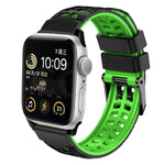 斜紋雙排扣矽膠錶帶，適用於Apple Watch SE 40mm、Apple Watch SE 44mm、Apple Watch Series 7 41mm、Apple Watch Series 7 45mm、Apple Watch Series 6 40mm